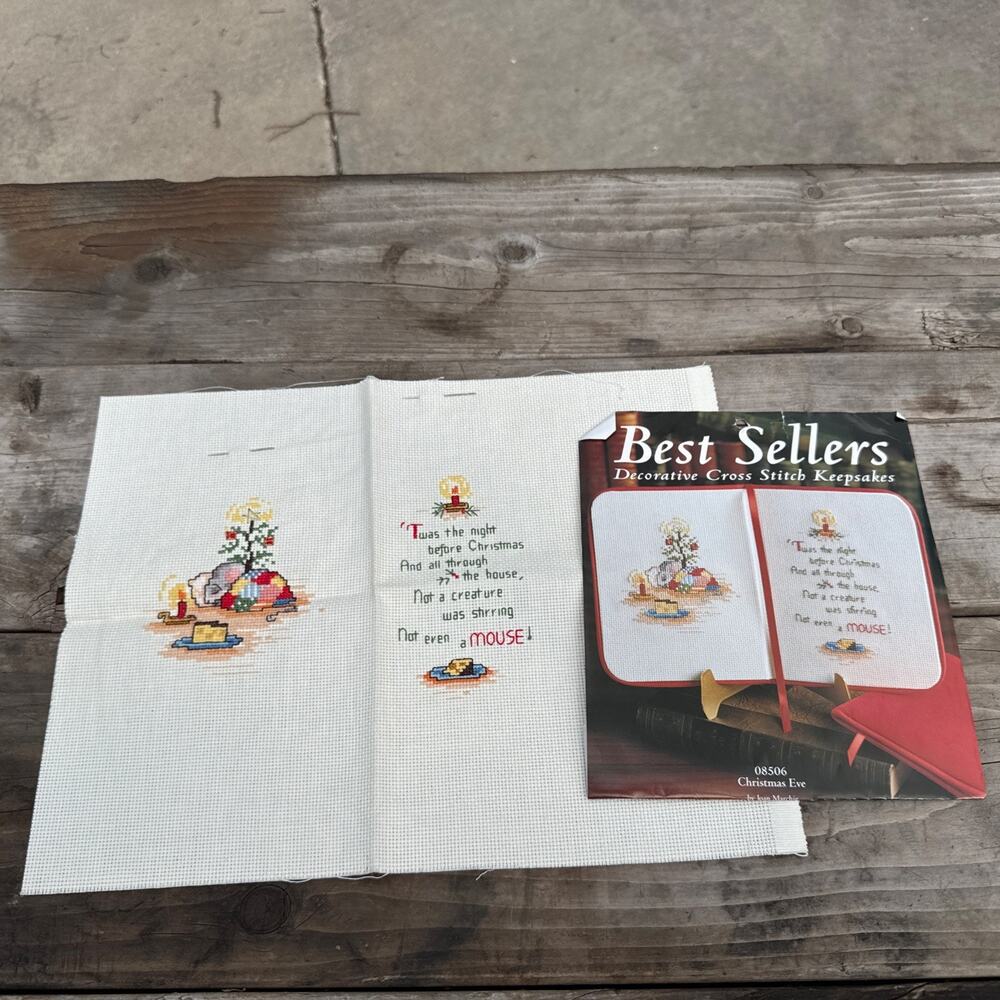 JCA Counted Cross Stitch Completed Kit #08506 Christmas Eve